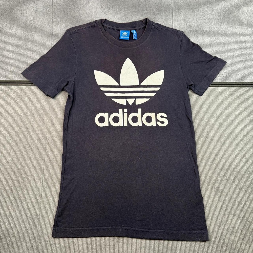 Adidas Originals Trefoil Logo T-Shirt Black Mens XS Short Sleeve Crewneck